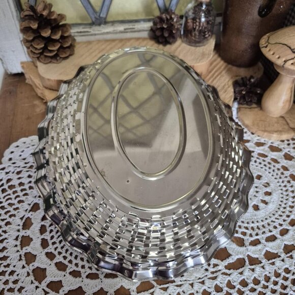 Vintage Silver-toned Serving Tray & FREE Bread Basket - Picture 14 of 16